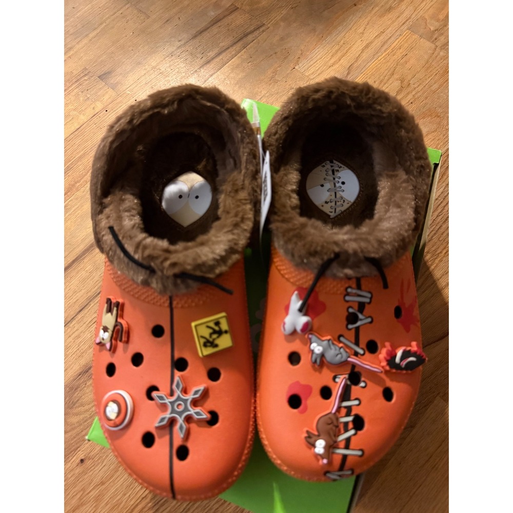 Crocs South Park Kenny Classic Fuzz Lined Clog Orange Brown Mens 8 Womens 10